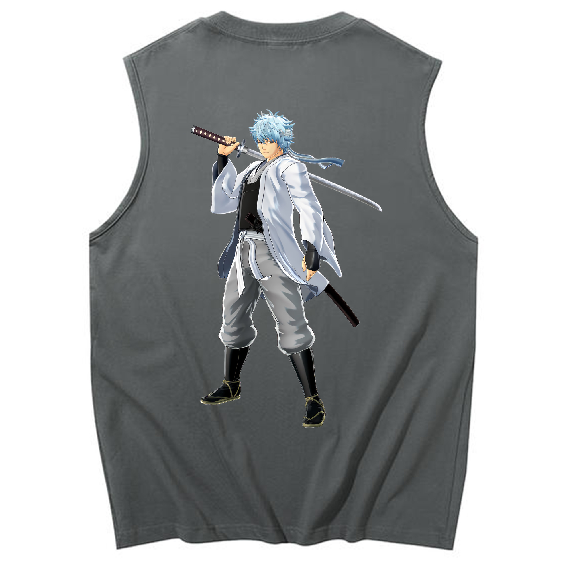 （画像用） ぎんたま 坂田銀時（さかたぎんとき） 神楽 志村新八（しむら しんぱち） GINTAMA Sakata Gintoki Kagura Shimura Shinpachi コットン100％タンクトップ（背面プリント）